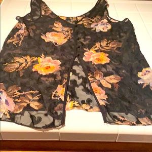 Lace over shirt with belly view